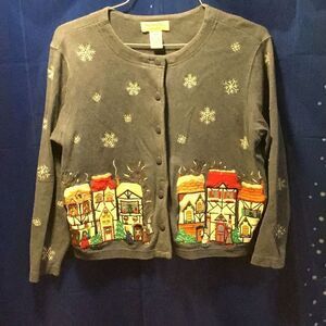 Embroidered Christmas sweater BECHAMEl petites size medium petite